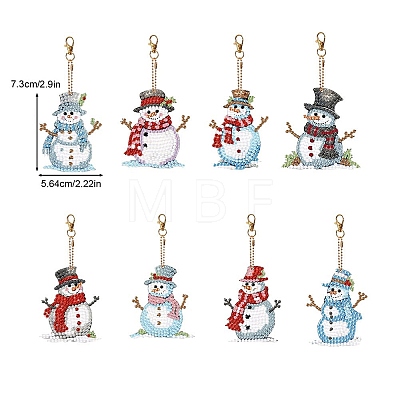 8 Styles Christmas Snowman DIY Diamond Painting Pendant Decoration Kits PW-WG305E1-01-1