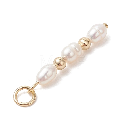 3Pcs 3 Styles Natural Cultured Freshwater Pearl Pendants PALLOY-JF05069-1