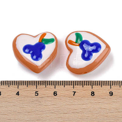 Handmade Heart Lampwork Beads Strands LAMP-P069-04B-03-1