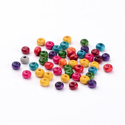 Lead Free Rondelle Natural Wood Beads X-YTB026-1