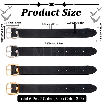 6Pcs 2 Colors Black PU Imitation Leather Purse Strap Accessories FIND-CL0002-24-1