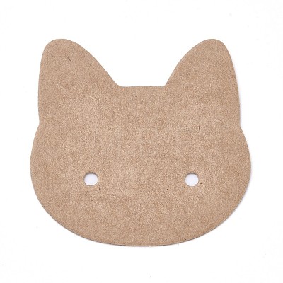 Cat Shape Kraft Paper Earring Cards X-CDIS-TAC0002-04-1