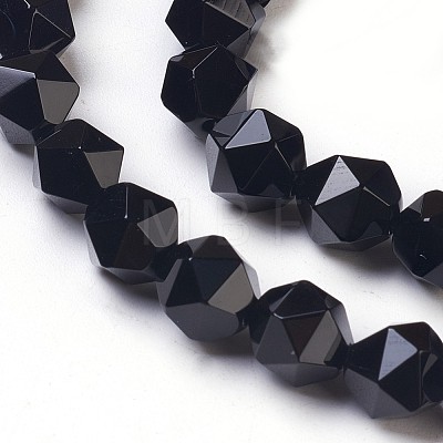 Natural Black Onyx Beads Strands G-K282-01B-1