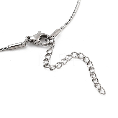 304 Stainless Steel Round Snake Chain Bowknot Pendant Necklaces for Women NJEW-Z050-01P-01-1