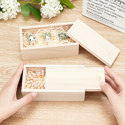 Unfinished Natural Candlenut Card Keeper Box CON-WH0074-91A-1