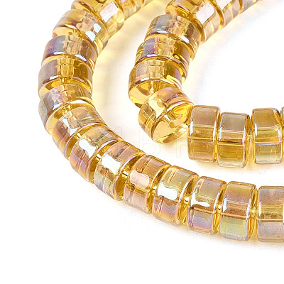 AB Color Plated Transparent Glass Beads Strands GLAA-T026-4x8mm-T01-1