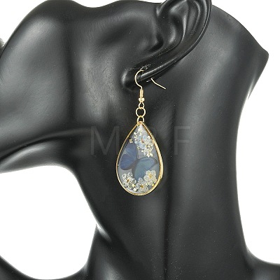 Transparent Epoxy Resin Dangle Earrings EJEW-JE07205-02-1