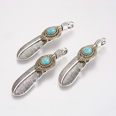 Tibetan Style Alloy Big Pendants TIBEP-G010-01AS-1