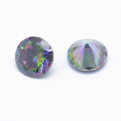 Cubic Zirconia Pointed Back Cabochons ZIRC-WH0011-01A-1