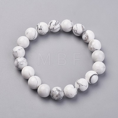 Natural Howlite Stretch Bracelets G-N0273-01-1