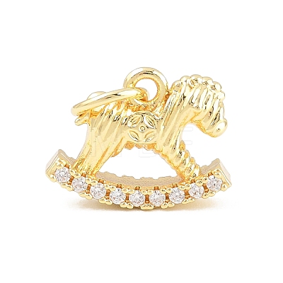 Brass Micro Pave Clear Cubic Zirconia Charms CU-CBAD306-19G-1