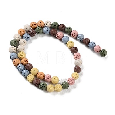 Synthetic Lava Rock Dyed Beads Strands G-H311-08B-07-1