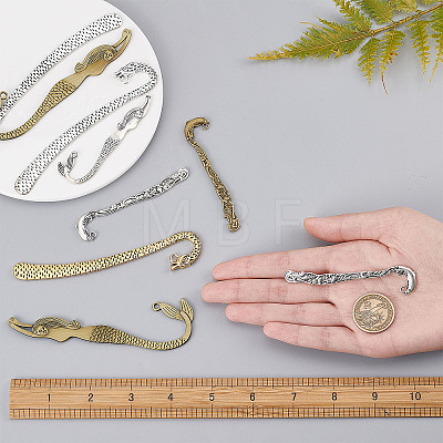 12Pcs 6 Style Alloy Bookmark Findings FIND-SC0003-51-1