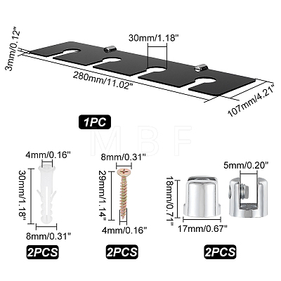 4-Hole Acrylic Wall-Mounted Glass Holder Display Racks ODIS-WH0027-051A-1