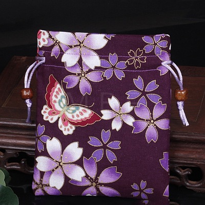 Chinese Style Rectangle Cloth Printed Drawstring Gift Bags PW-WG9C527-01-1