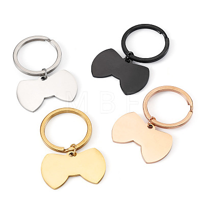 4Pcs 4 Styles Stainless Steel Keychains KEYC-TA0004-81D-1