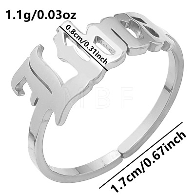 Non-Tarnish Adjustable Stainless Steel Constellations Cuff Ring for Couples TY6304-13-1