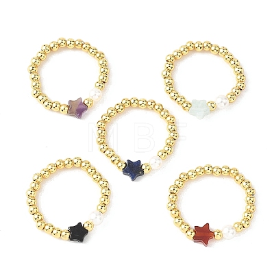 Gemstone Finger Rings RJEW-JR00959-1