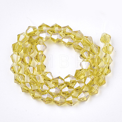 Electroplate Glass Beads Strands X-EGLA-Q118-6mm-A08-1