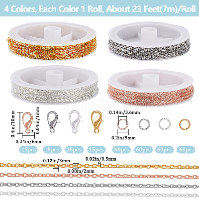 DIY Iron Cable Chains Bracelets Necklaces Making Kits DIY-SP0002-14A-1