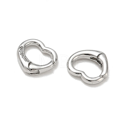 Brass Micro Pave Clear Cubic Zirconia Spring Gate Rings CU-CBA9234-23P-1