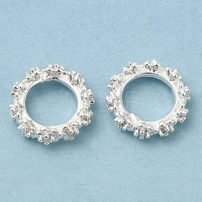 Rack Plating Brass Micro Pave Cubic Zirconia Beads KK-A186-01A-S-1