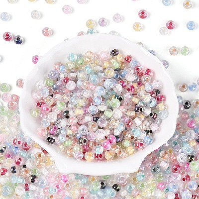 FGB Inside Colours Transparent Glass Seed Beads SEED-T009-01M-1