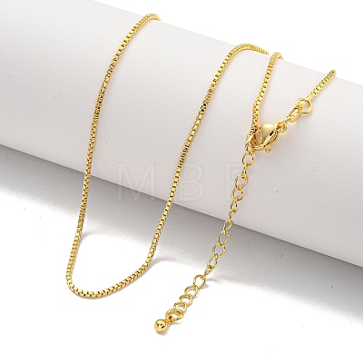 Brass Box Chain Necklaces for Women NJEW-G084-11G-1