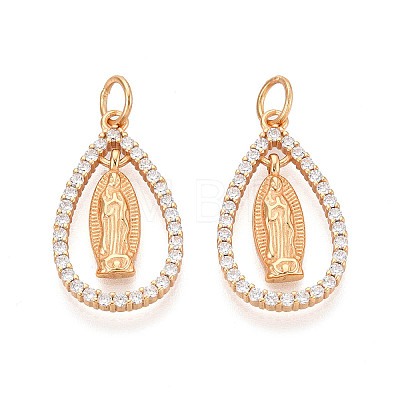 925 Sterling Silver Micro Pave Clear Cubic Zirconia Religion Pendants STER-N016-107G-1