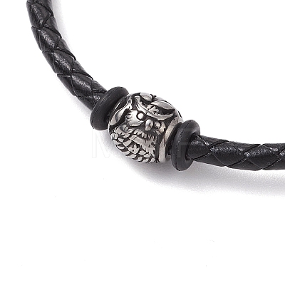 Braided Leather Cord Bracelets BJEW-JB11387-04-1