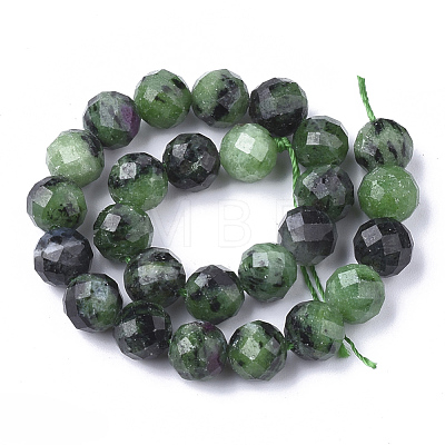 Natural Ruby in Zoisite Beads Strands G-S345-6mm-003-1