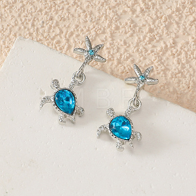 Alloy Rhinestone Dangle Styd Earrings FS-WG4B530-01-1