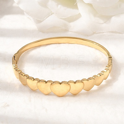 304 Stainless Steel Hinged Bangles for Women BJEW-B168-06G-1