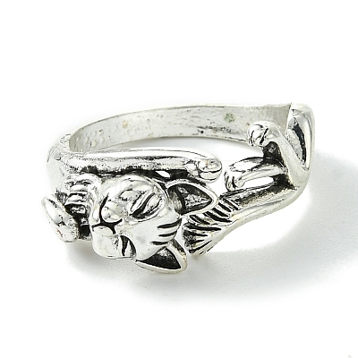 Fox Alloy Open Cuff Rings RJEW-K275-40AS-1