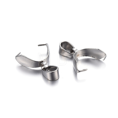 Non-Tarnish 201 Stainless Steel Pendant Pinch Bails X-STAS-P223-16P-1