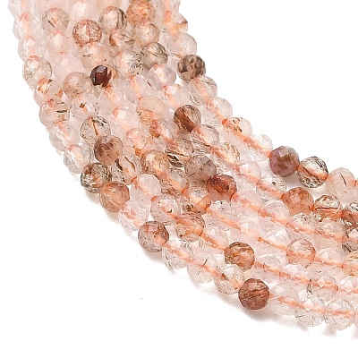 Natural Copper Rutilated Quartz Beads Strands G-P629-A01-01-1