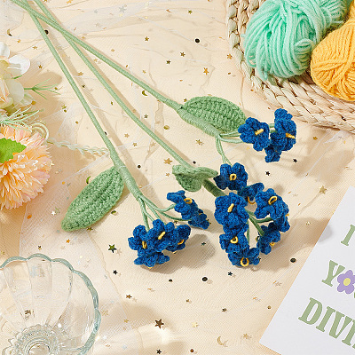 Handmade Crochet Polyester Yarn Flower Ornaments DIY-WH0430-622A-1