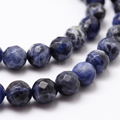 Natural Sodalite Beads Strands X-G-D840-19-6mm-1