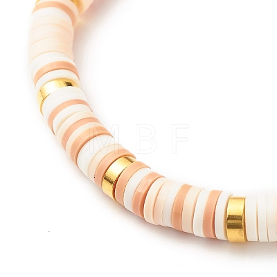 Polymer Clay Heishi Beads Stretch Bracelet BJEW-JB07204-1