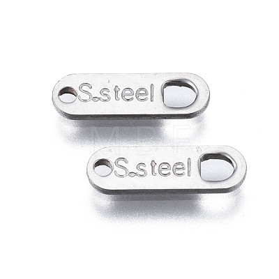 201 Stainless Steel Chain Tags STAS-N095-027-1