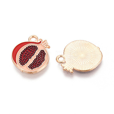 Fruit Alloy Enamel Pendants X-ENAM-T022-32G-1