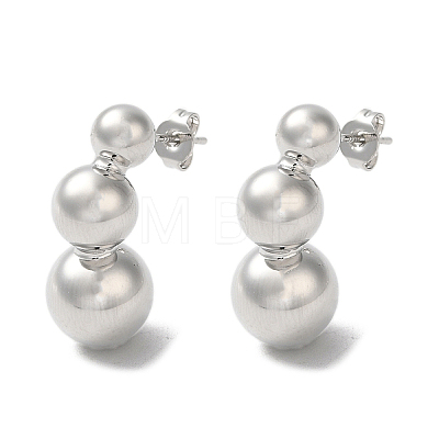 Rack Plating Brass Round Ball Dangle Stud Earrings EJEW-Q786-05P-1