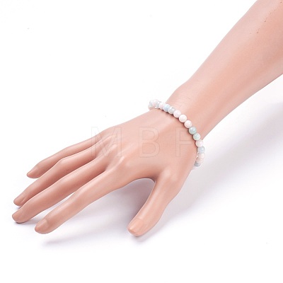 Natural Morganite Stretch Bracelets BJEW-JB03738-04-1