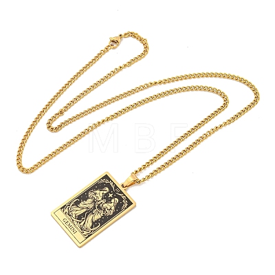 304 Stainless Steel Tarot Pendant Necklaces NJEW-A026-01G-03-1