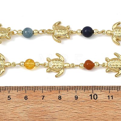 Natural & Synthetic Mixed Gemstone Handmade Round Beaded Chains AJEW-JB01653-01-1