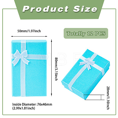 Rectangle Paper Jewelry Storage Gift Boxes with Bowknot CON-TAC0014-09B-1