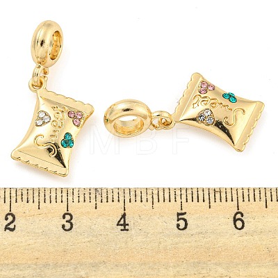 Rack Plating Alloy Pave Rhinestone Sweet Candy European Dangle Charms FIND-B034-04G-1