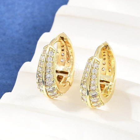Brass Micro Pave Cubic Zirconia Hoop Earrings KK-CBAD104-04G-D-1