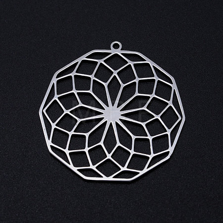 Non-Tarnish 201 Stainless Steel Filigree Charms STAS-T049-T693-1-1