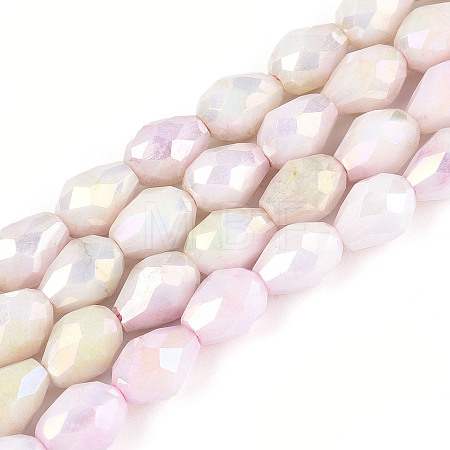 Anti-Tarnish Electroplate Glass Beads Strands GLAA-T025-13A-08-1